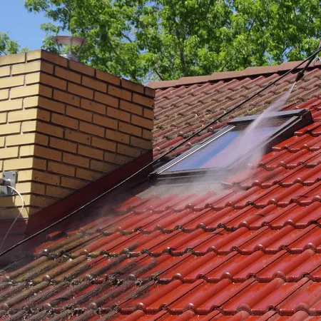 démoussage d'un toit dans le rhône 69